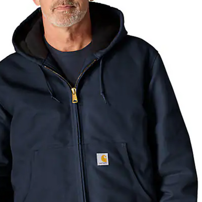 Carhartt Men's Loose Fit Firm Duck Insulated Flannel-Lined Hooded Active Jacket J140